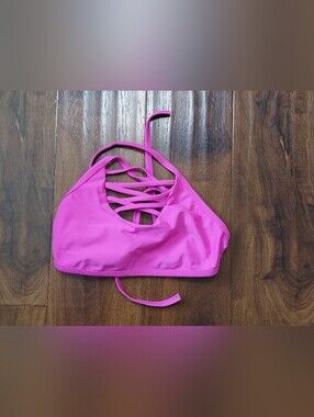 Women’s Pink Strappy High-Neck Bikini Top